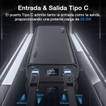 Batería Portátil 20000mAh 1hora GAR158 Carga Rápida color negro - Image 3