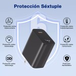 Cargador Tipo C 30w Carga Rápida 1Hora GAR165 color negro - Image 5