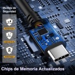 Cable de datos USB-2.0 a Tipo C Carga Rapida CAB150 1hora Color Negro - Image 3