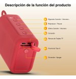 Bocina Portátil Inalámbrica 1hora BOC244 color rojo - Image 7