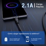 Cable USB a Tipo C 2 Metros 2.1A – 1Hora CAB246 - Image 2