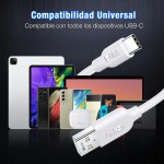 Cable USB Tipo C 1 Metro 2.1A – 1Hora CAB237 Color Blanco - Image 2