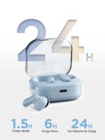 Audífonos Inalámbricos 1HORA AUT213 con Estuche Cuadrado Color Azul - Image 5