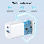 Cargador Para Iphone 20w Doble Puerto Usb Y Tipo C 1h GAR163 - Imagen 5